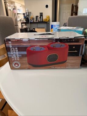 Double-Compartment Portable Hot Pot Cooker - Red